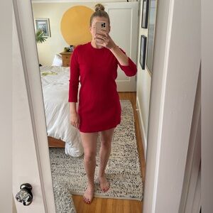 Reformation red ribbed mini dress